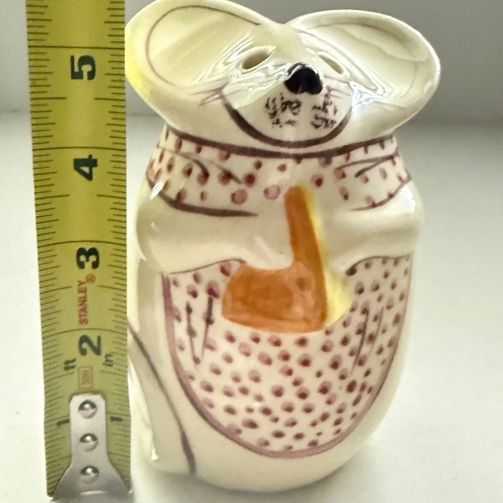 Vintage NS Gustin Mouse‎ Cheese Shaker Hand Painted 5